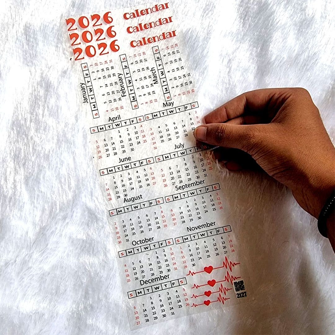 2026 Calendar Theme UV DTF Sticker For Resinart