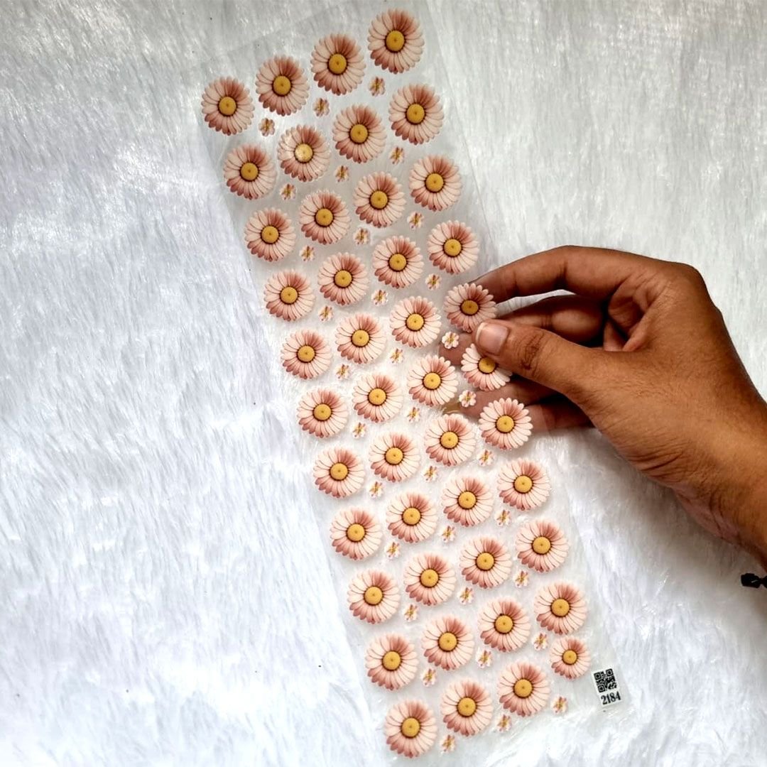 Aesthetic Pitch Daisy Floral UV DTF Sticker Sheet