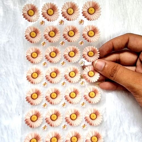 Aesthetic Pitch Daisy Floral UV DTF Sticker Sheet hover