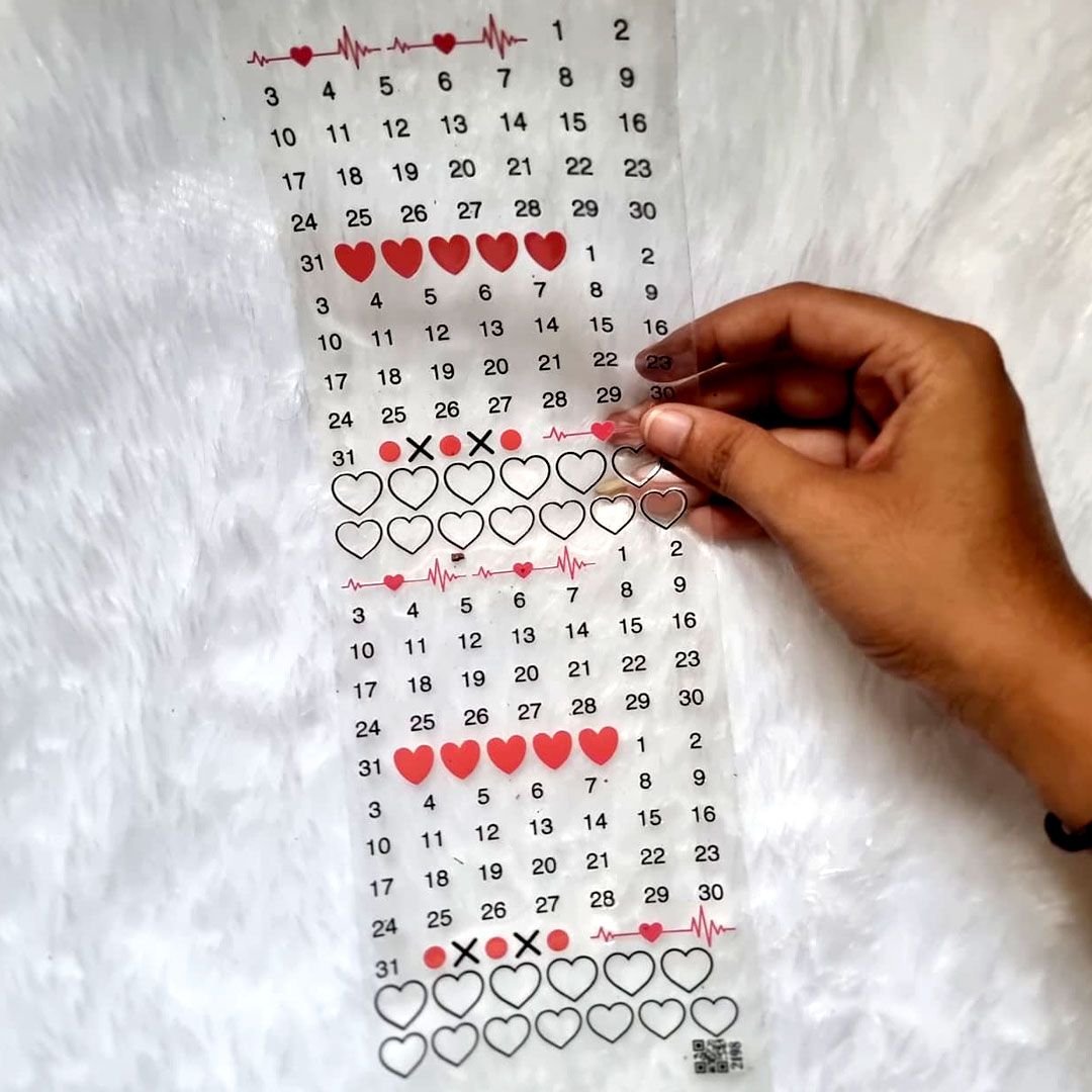 Couple Love Date Tracker UV DTF Decal Sheet