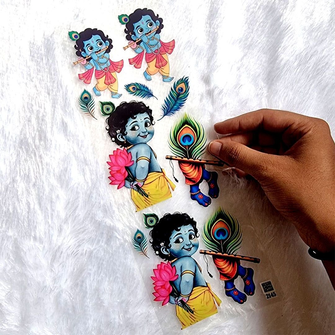 Cute Little Krishna UV DTF Stickers