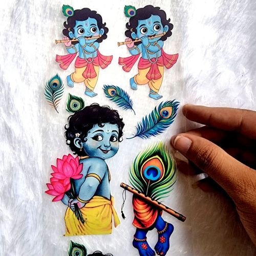 Cute Little Krishna UV DTF Stickers hover