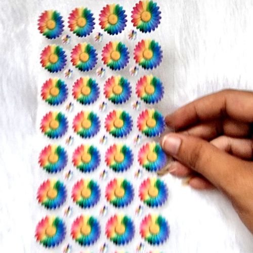 Cute Rainbow Daisy UV DTF Transparent Decal Sheet hover