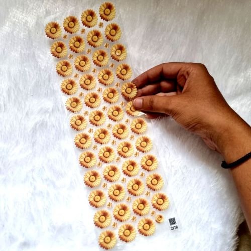 Daisy Golden Yellow Flowers Premium UV DTF Stickers