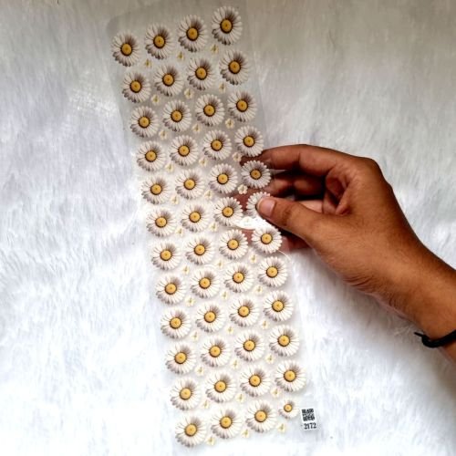 Daisy Ivory Flowers UV DTF Sticker Sheet