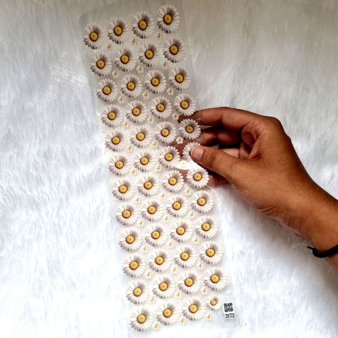Daisy Ivory Flowers UV DTF Sticker Sheet