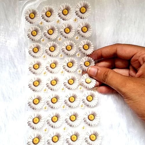 Daisy Ivory Flowers UV DTF Sticker Sheet hover