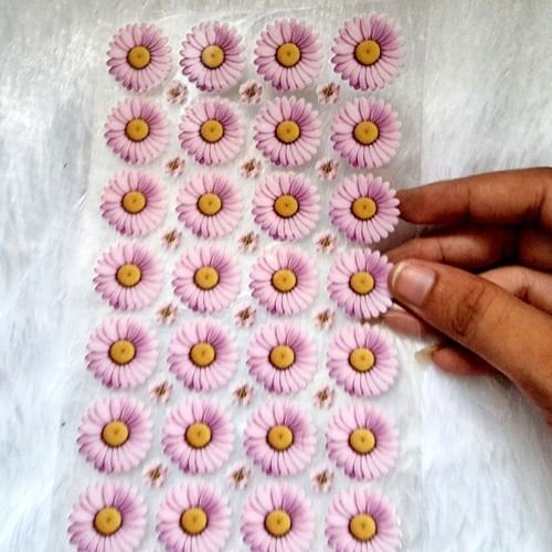 Daisy Light Pink Flowers Transparent UV DTF  Sticker Sheet hover