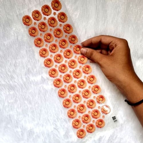 Daisy Orange Flowers UV DTF Transparent Stickers
