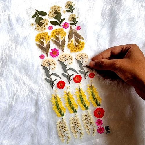 Dried Flowers Transparent UV DTF Sticker Sheet For Resin Art