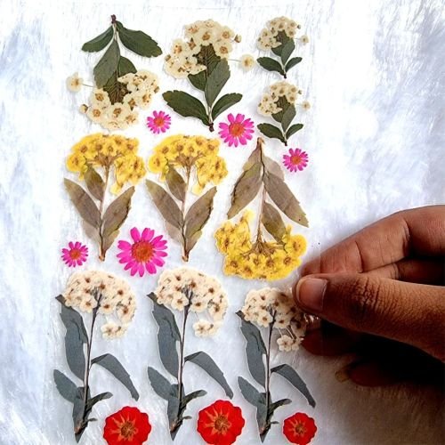 Dried Flowers Transparent UV DTF Sticker Sheet For Resin Art hover