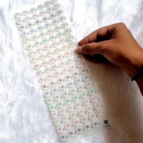 Embossed Multicolored Flower Design UV DTF Stickers