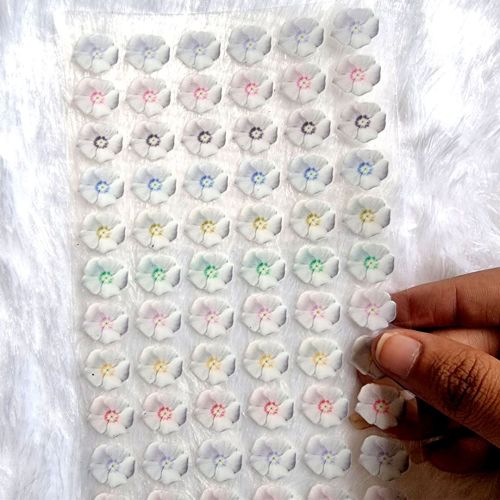 Embossed Multicolored Flower Design UV DTF Stickers hover