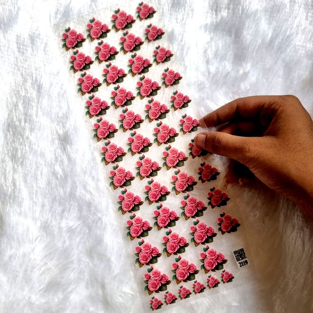 Flowers Transparent UV DTF Stickers