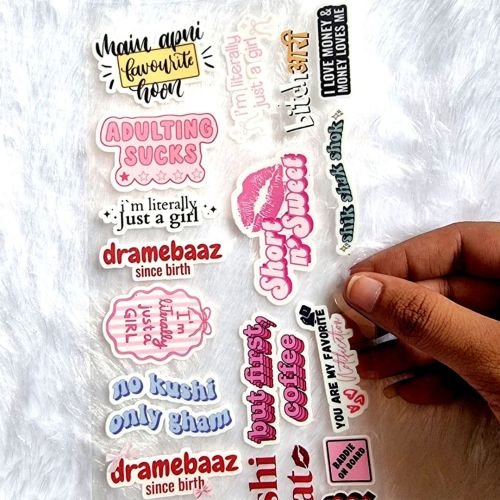 Gen Z Aesthetic Sassy Quotes UV DTF Sticker Sheet hover