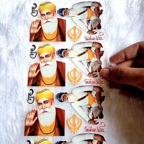 Guru Nanak Dev Ji UV DTF Transparent Sticker Sheet hover
