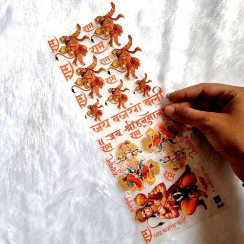 Lord Hanuman UV DTF Transparent Sticker Sheet