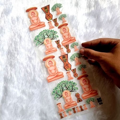 Mahavir Swami  With  Ashoka Tree UV DTF Stickers For Resin Art