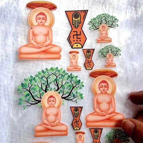 Mahavir Swami  With  Ashoka Tree UV DTF Stickers For Resin Art hover