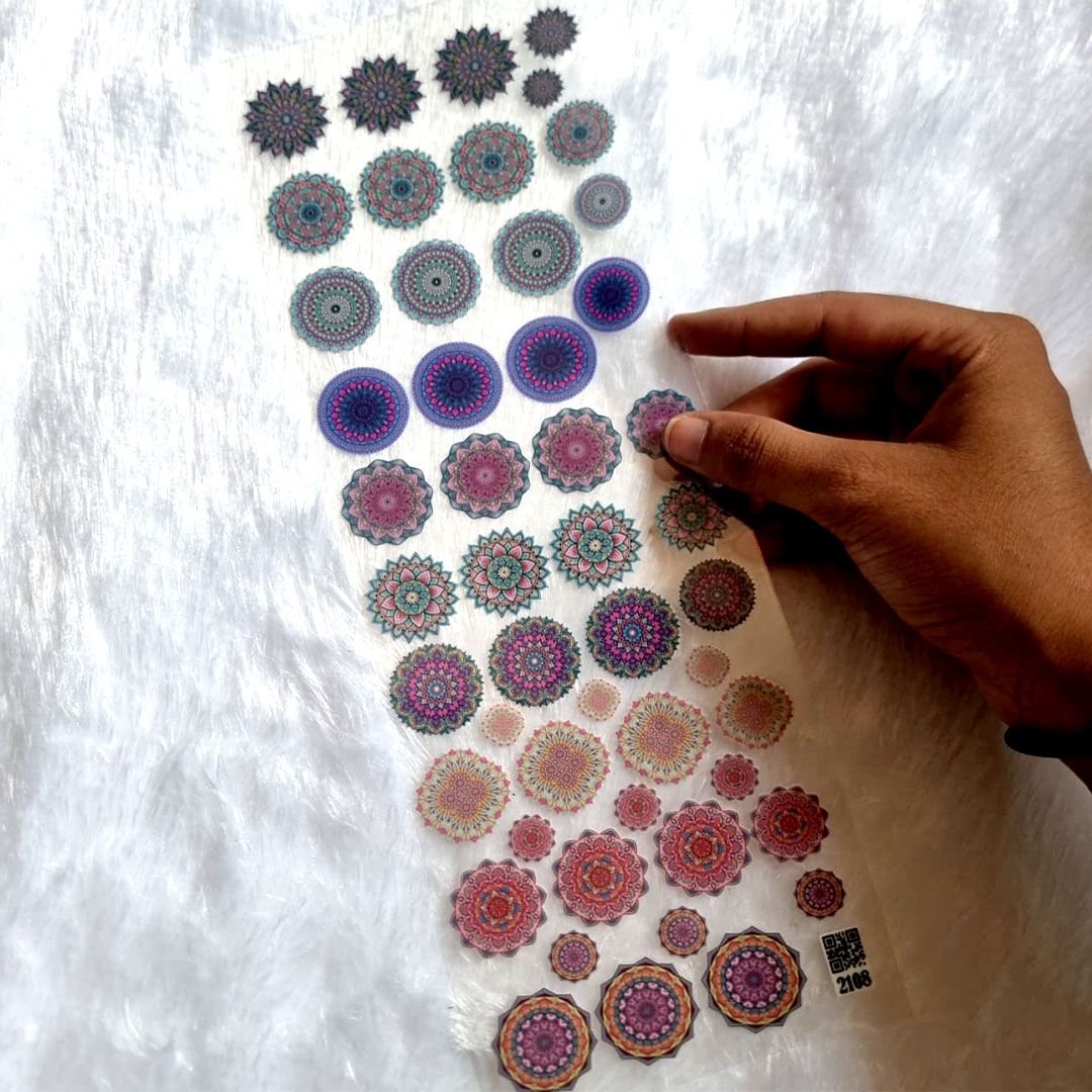 Mandala Style Decorative UV DTF Stricker Sheet