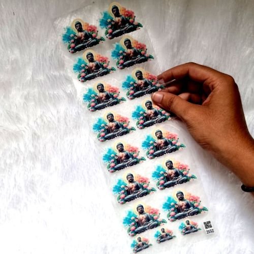 Meditating Buddha Theme UV DTF Sticker Sheet