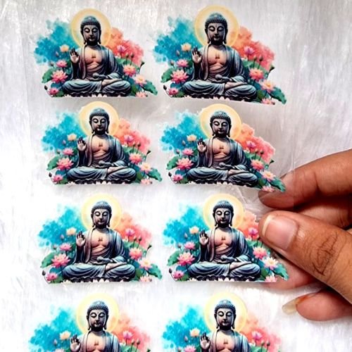 Meditating Buddha Theme UV DTF Sticker Sheet hover