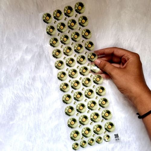 Mehndi Color Daisy Flower UV DTF Stickers