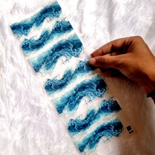 Ocean Wave Theme Design UV DTF Sticker Sheet