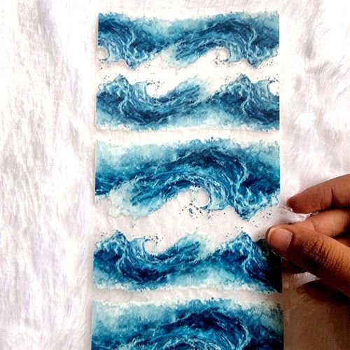 Ocean Wave Theme Design UV DTF Sticker Sheet hover