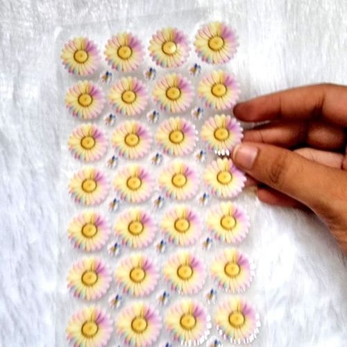 Pastel Rainbow Daisy Craft & Resin Art UV DTF Sticker Sheet hover