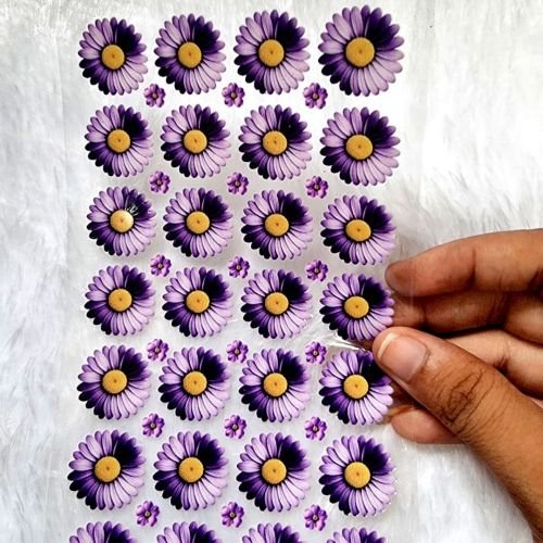 Premium Violet Floral UV DTF Decal Sheet For Resinart hover