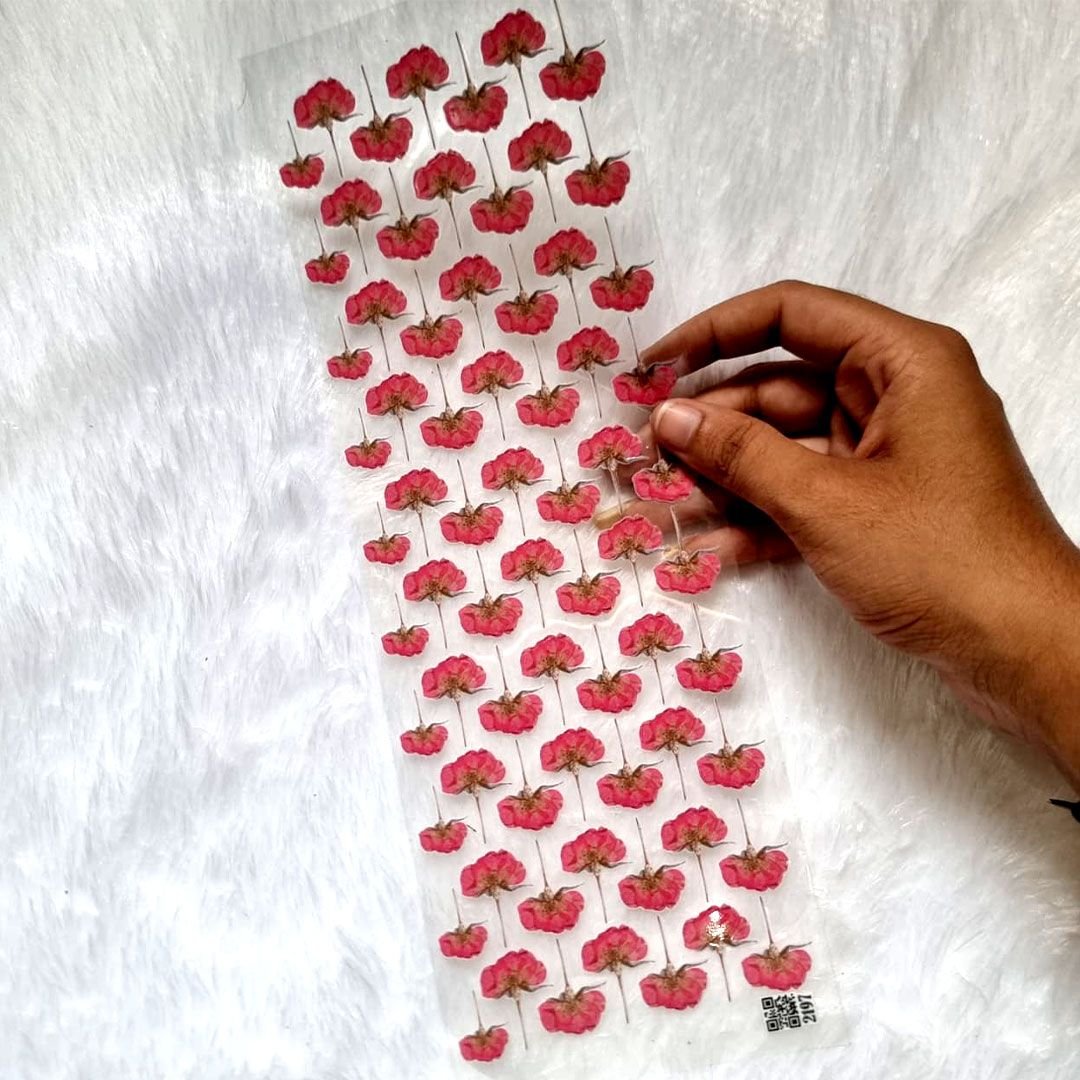 Pressed Roses Transparent Sticker Collection For Resin Art