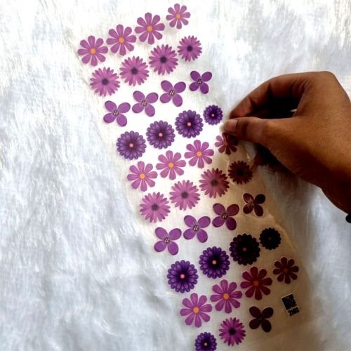 Purple Daisy Flower UV DTF Transfer Stickers For Resinart