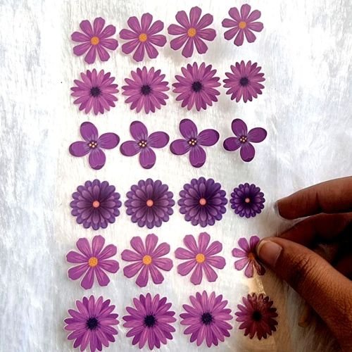 Purple Daisy Flower UV DTF Transfer Stickers For Resinart hover
