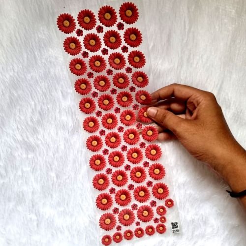 Red Garden Daisy UV DTF Sticker Collection