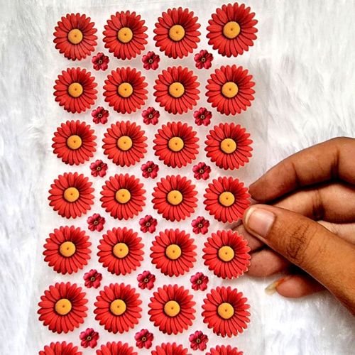 Red Garden Daisy UV DTF Sticker Collection hover
