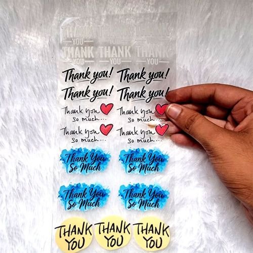 Thank You Premium Transparent UV DTF Stickers hover