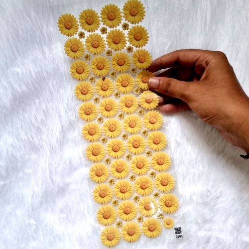 Yellow Daisy Floral UV DTF Transfer Sticker Sheet