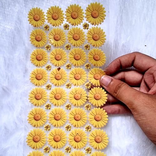Yellow Daisy Floral UV DTF Transfer Sticker Sheet hover