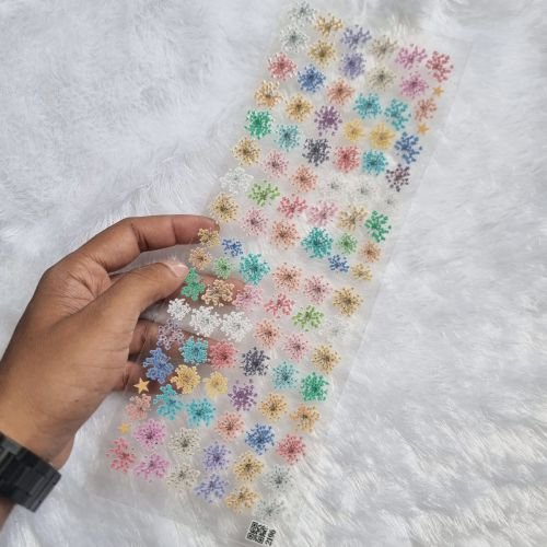 Colorful Baby Breath Flower UV DTF Sticker Sheet