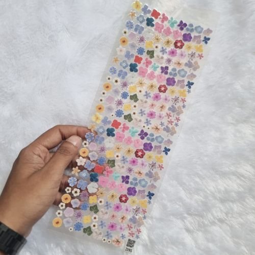 Pressed Wildflower Transparent UV DTF Sticker Collection