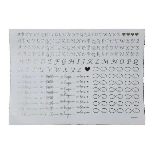 Alphabet & Infinity Golden Embossed Insert Sheet A4 For Resin Art (TR404)