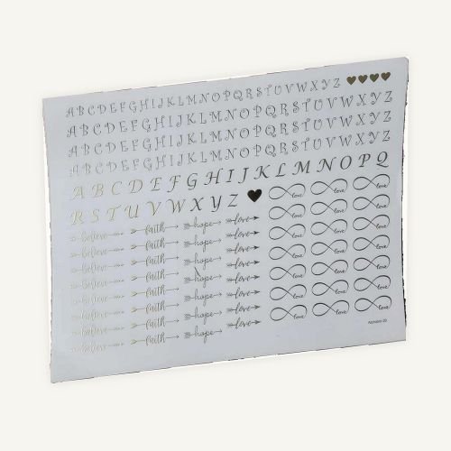 Alphabet & Infinity Golden Embossed Insert Sheet A4 For Resin Art (TR404) hover