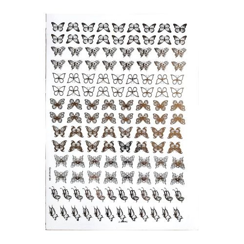 Butterfly Golden Embossed Insert Sheet A4 For Resin Art (TR809)