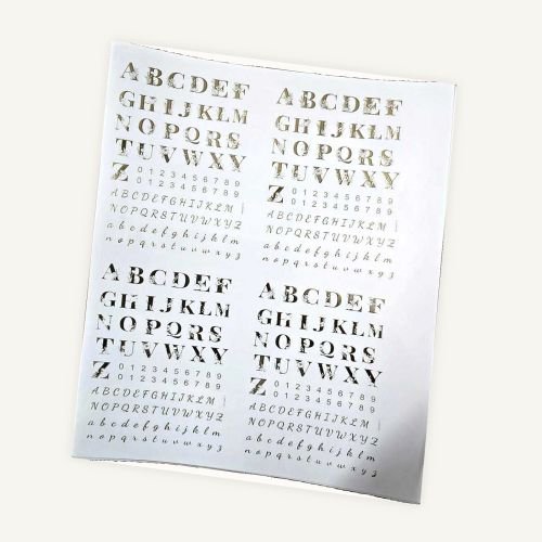 Floral Alphabet Mix Golden Embossed Insert Sheet A4 For Resin Art (TR407) hover