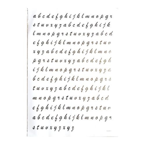 Lowercase Script Alphabet Golden Embossed Insert Sheet A4 For Resin Art (TR807)