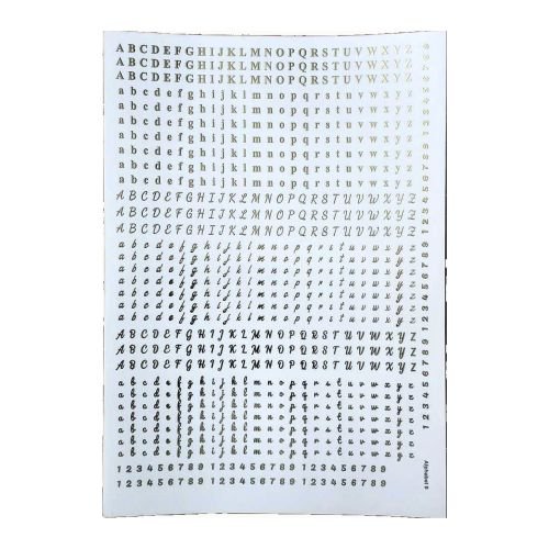 Mixed Font Alphabet Golden Embossed Insert Sheet A4 For Resin Art (TR398)