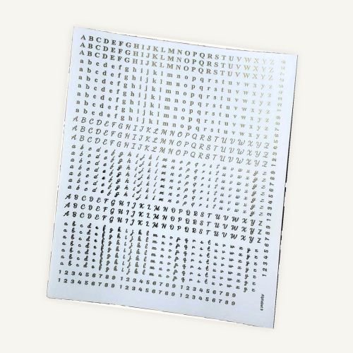 Mixed Font Alphabet Golden Embossed Insert Sheet A4 For Resin Art (TR398) hover