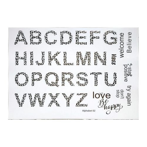 Patterned Alphabet & Quotes Golden Embossed Insert Sheet A4 For Resin Art (TR888)