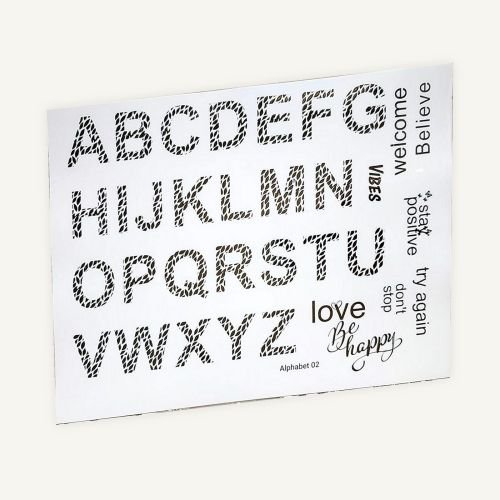 Patterned Alphabet & Quotes Golden Embossed Insert Sheet A4 For Resin Art (TR888) hover